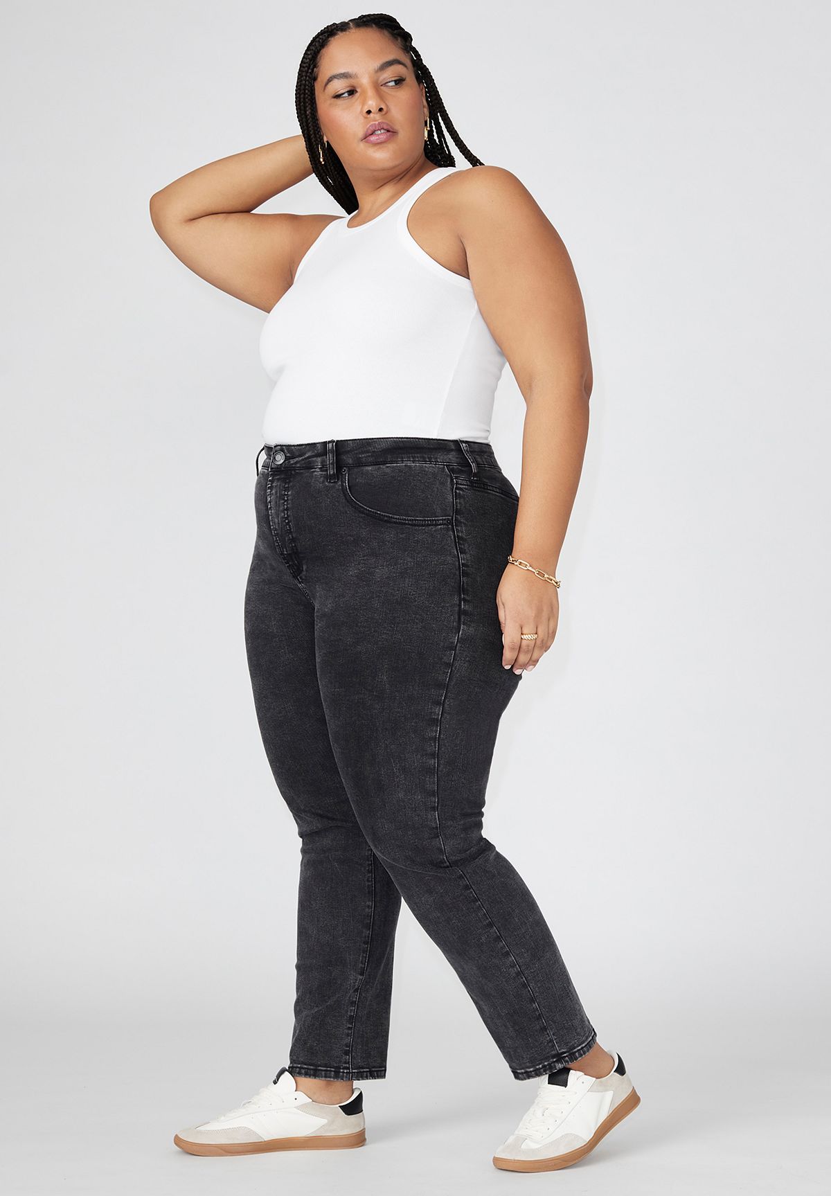 ELOQUII Women's The Leigh Super Stretch Slim Leg Jean view 3 — MAYCSS fashion products