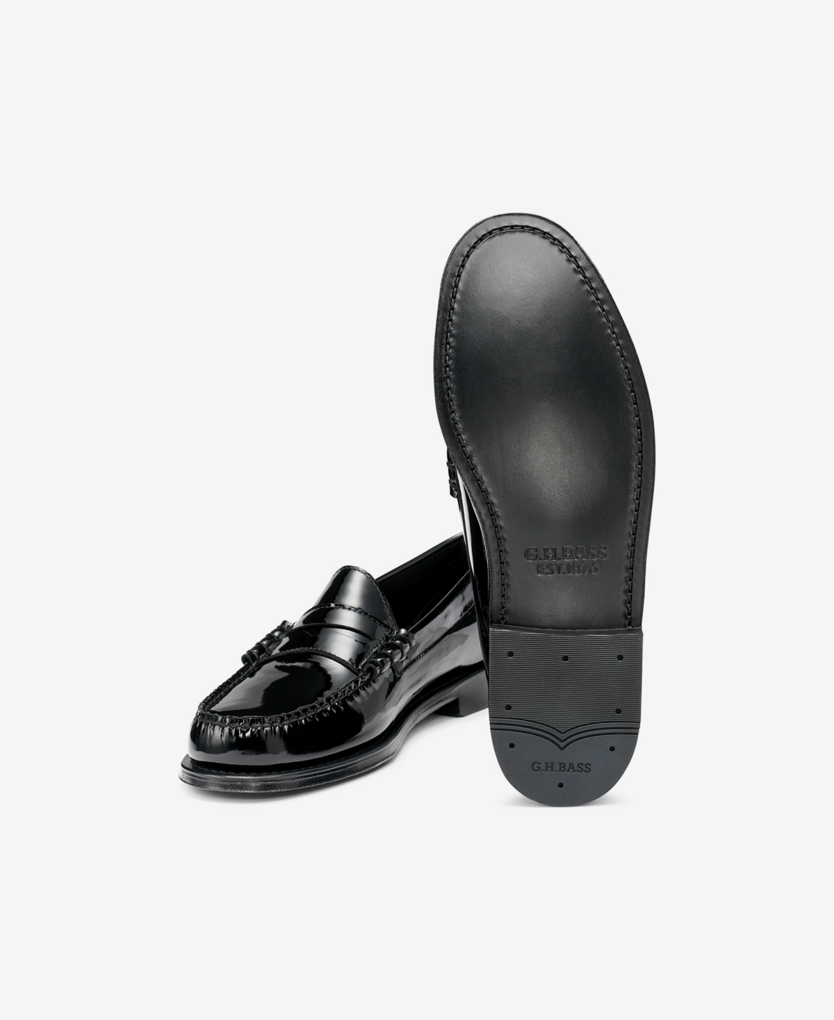 Gh Bass G.h.bass Men's Larson Monogram Heritage Weejuns Loafers In Black Patent