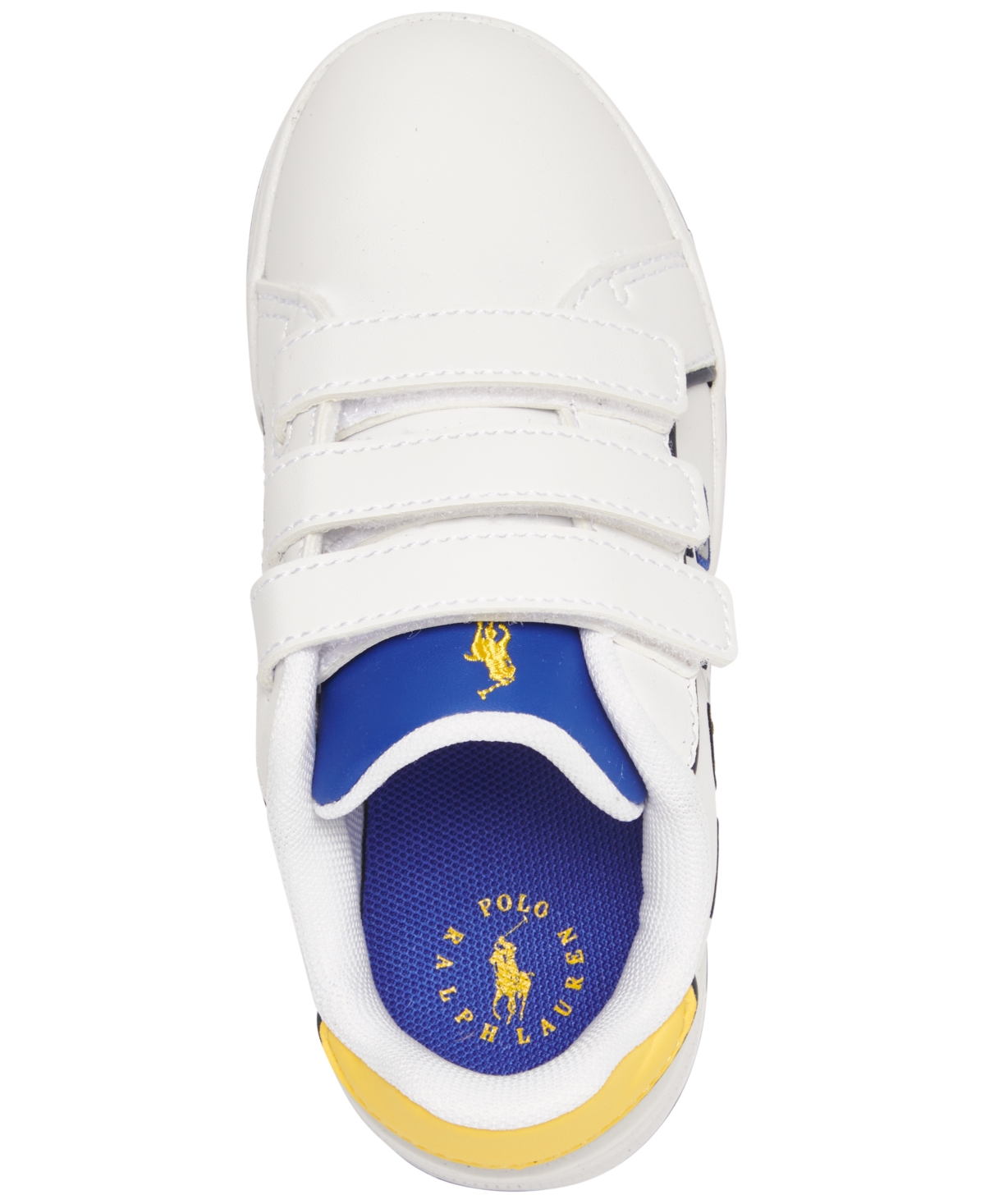 Shop Polo Ralph Lauren Toddler Kids Heritage Court Iii Fastening Strap Casual Sneakers From Finish Line In White,multi