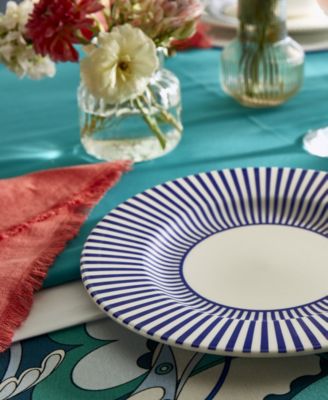 Blue Italian Steccato Salad Plates, Set of 4