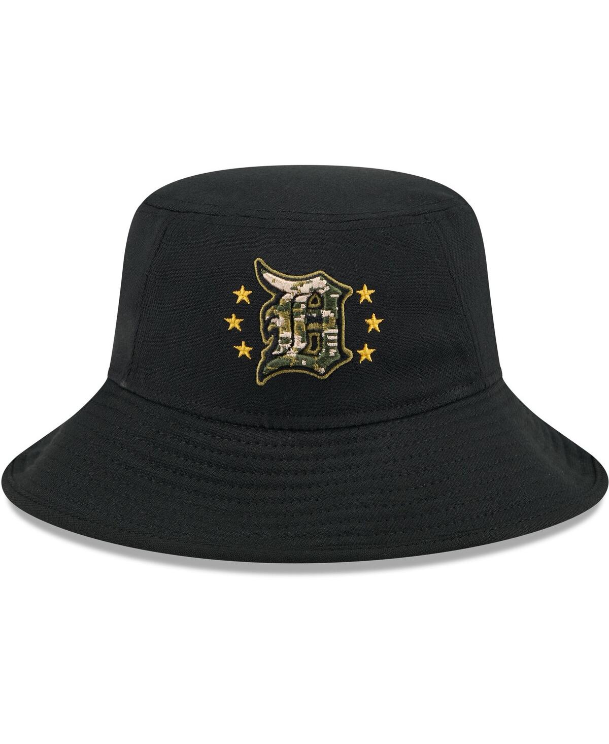 NEW ERA MEN'S BLACK DETROIT TIGERS 2024 ARMED FORCES DAY BUCKET HAT 