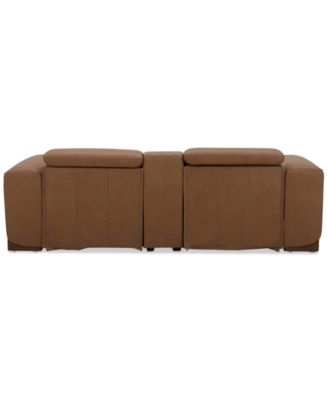 Lovro 3-Pc. Leather Sofa with 2 Power Motion Chairs & 1 Console, Created for Macy's