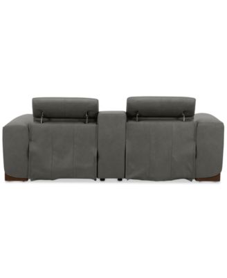 Lovro 3-Pc. Leather Sofa with 2 Power Motion Chairs & 1 Console