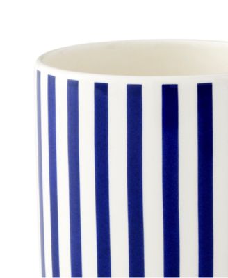 Blue Italian Steccato Striped Mugs, Set of 4
