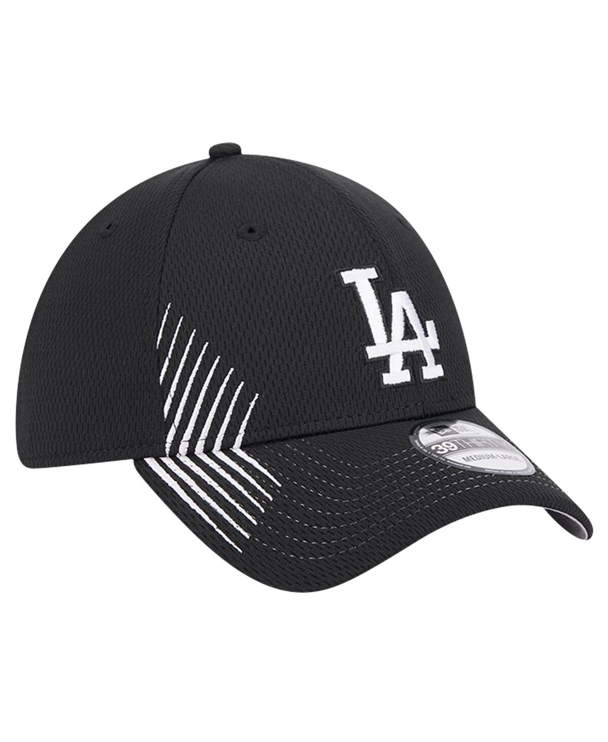 New Era Men'sLos Angeles Dodgers Active Dash Mark 39THIRTY Flex Hat - Black