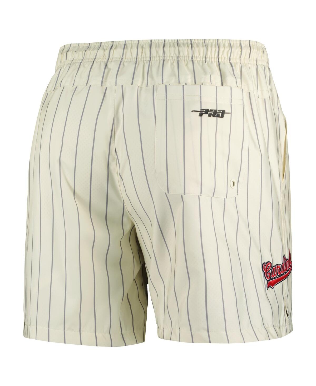 Pro Standard Men's Cream St. Louis Cardinals Pinstripe Retro Classic Woven Shorts In Cream