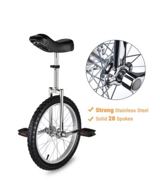 18 In Wheel Outdoor Unicycle Skid-proof Tire Fitness Bicycle Balance Training for Adults Teenagers Kids, Silver