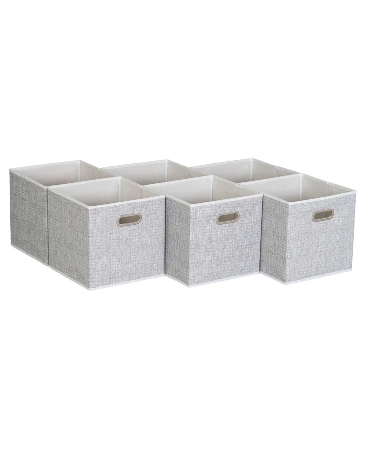 6 ct Open Fabric Cube Storage Bins - Multi Color