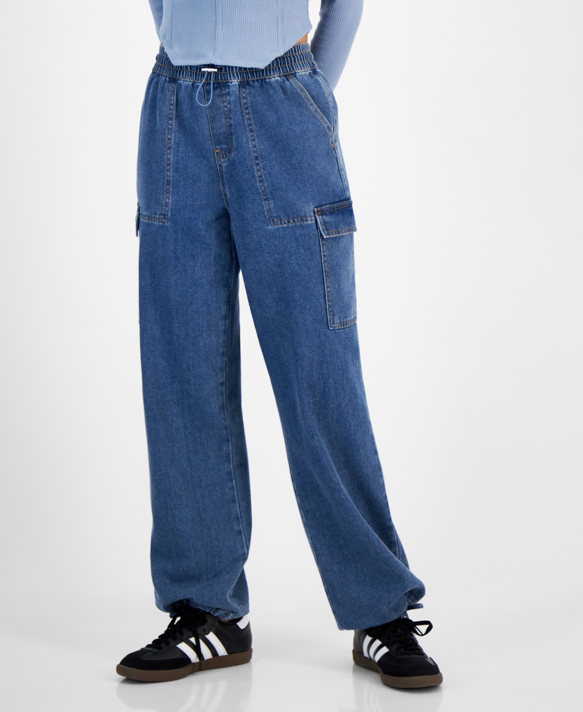 Vanilla Star Juniors' High-rise Slim-leg Cargo Pants In Kieran