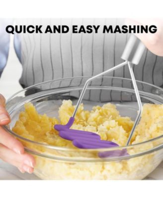 Non-Scratch Potato Masher Kitchen Tool - Durable Stainless Steel Mashed Potatoes Masher