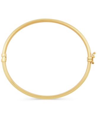 High Polished Tube Hinge Bangle Bracelet (6.5mm) in 18k Gold-Plated Sterling Silver
