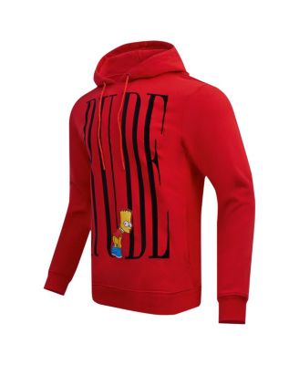 Men's Red the Simpsons Bart Simpson Eat My Shorts Pullover Hoodie
