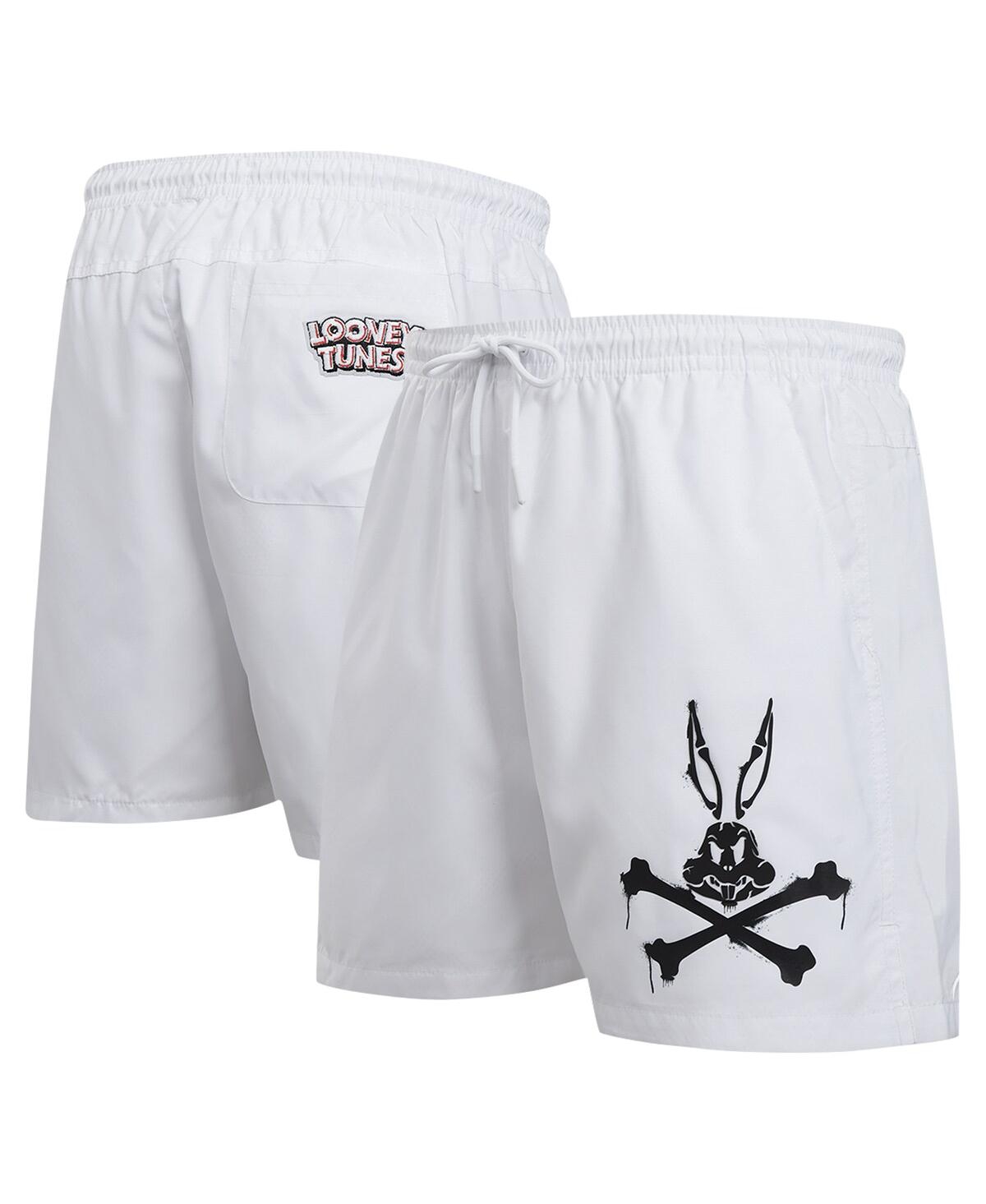 Men's White Looney Tunes Bugs Bunny Melted Skeleton Shorts - White