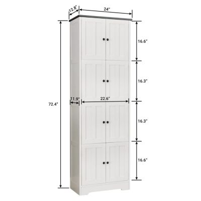 4-Door Tall Storage Cabinet for Various Rooms