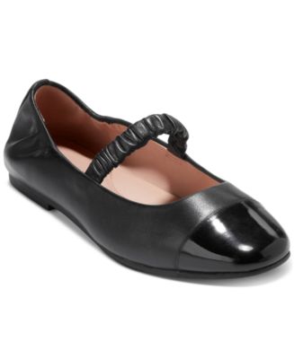 COLE HAAN MEGAN BALLET FLAT Black Size 8.5 Leather Bow Detail Slip On 2024 Shoes