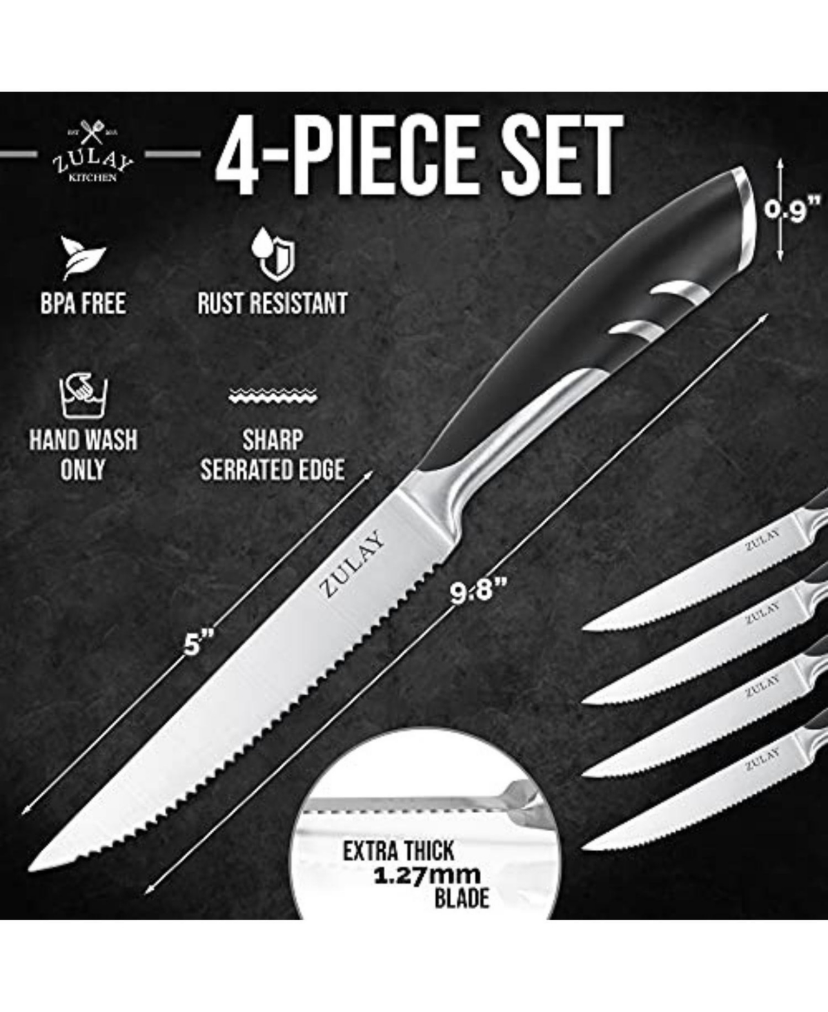 4 Piece Stainless Steel Kitchen Knife Set
