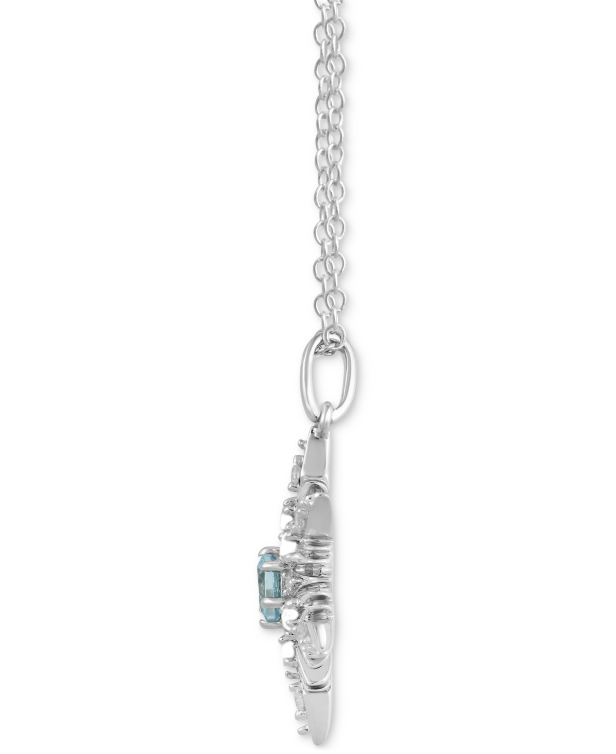 Swiss Blue Topaz (1/2 ct. t.w.) & Diamond (1/10 ct. t.w.) Elsa Snowflake Pendant Necklace  16