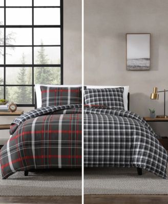 CLOSEOUT! Willow Plaid Microsuede 2 Piece Duvet Cover Set, Twin