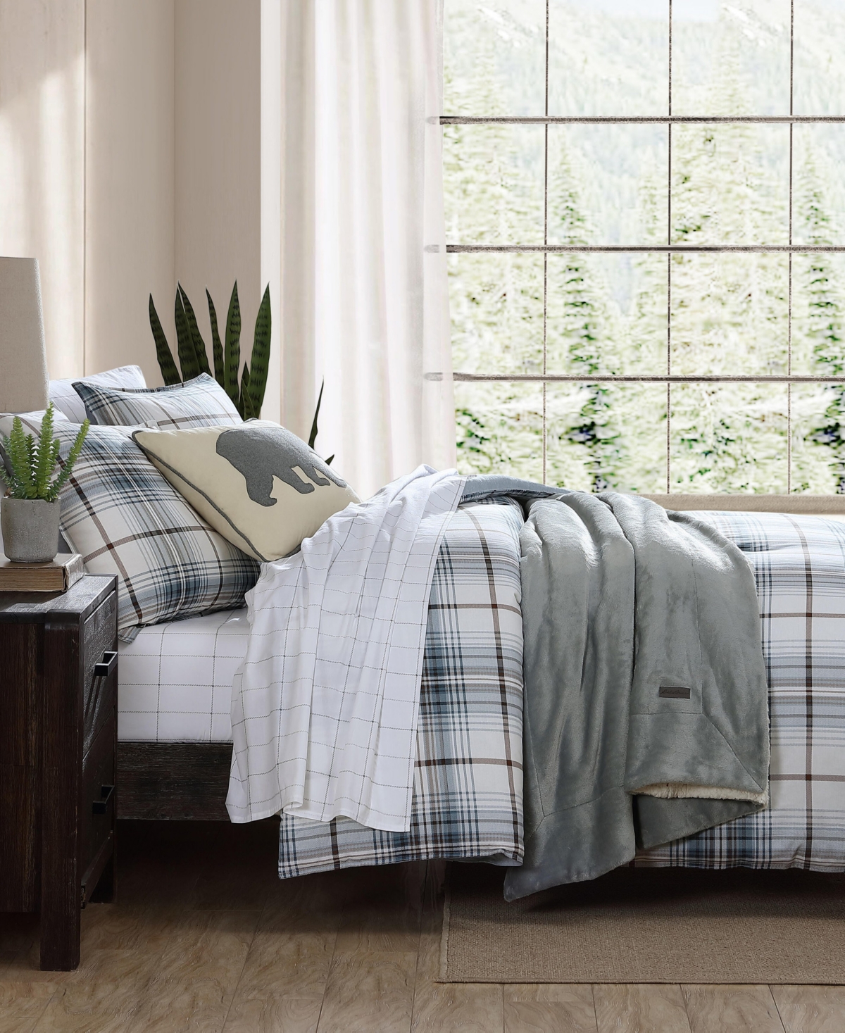 Eddie Bauer Alder Plaid Reversible 3 Piece Comforter Set
