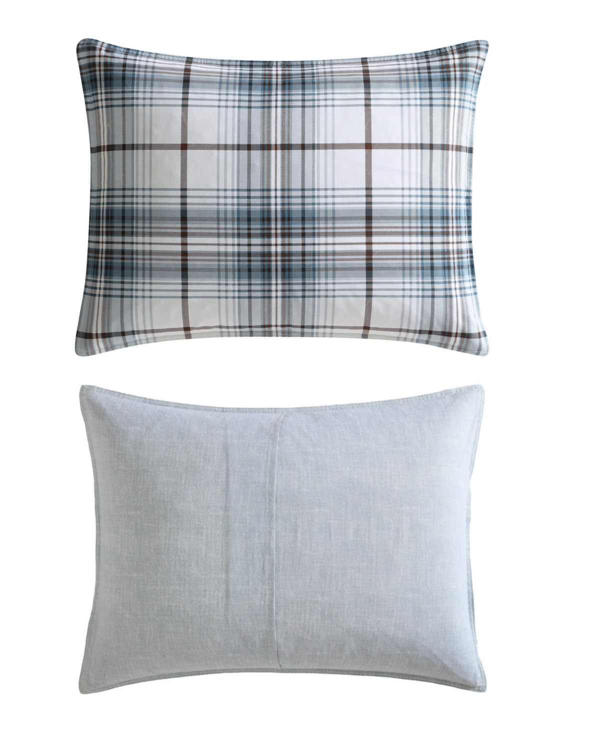 Eddie Bauer Alder Plaid Reversible 3 Piece Comforter Set, Full/queen In Blue Grey