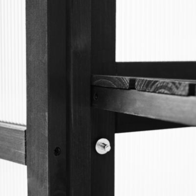 62" Wood Balcony Cold Frame with Wheels and Shelves