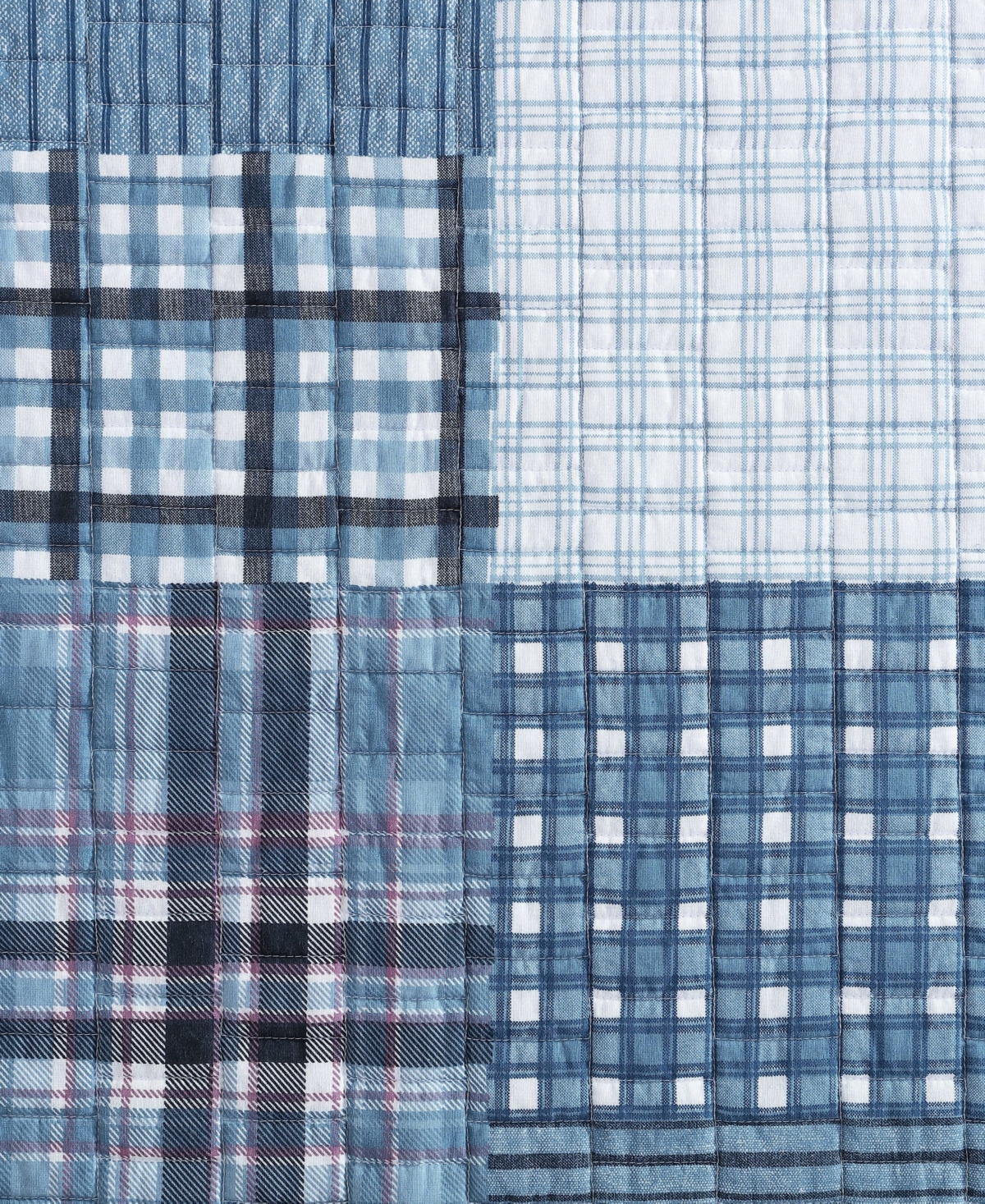 Eddie Bauer Hawthorne Reversible 3 Piece Quilt Set, Full/queen In Spring White,blue,purple