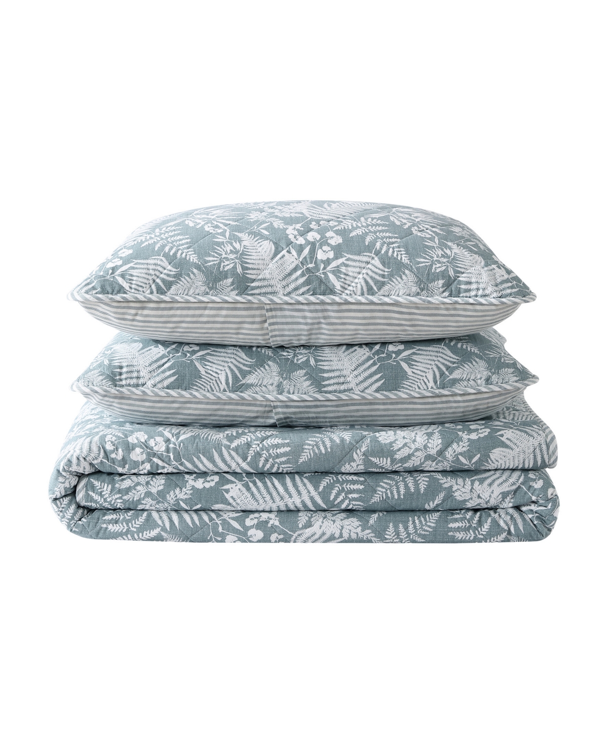 Eddie Bauer Closeout!  Fern Garden Reversible 2 Piece Quilt Set, Twin In Mist Green