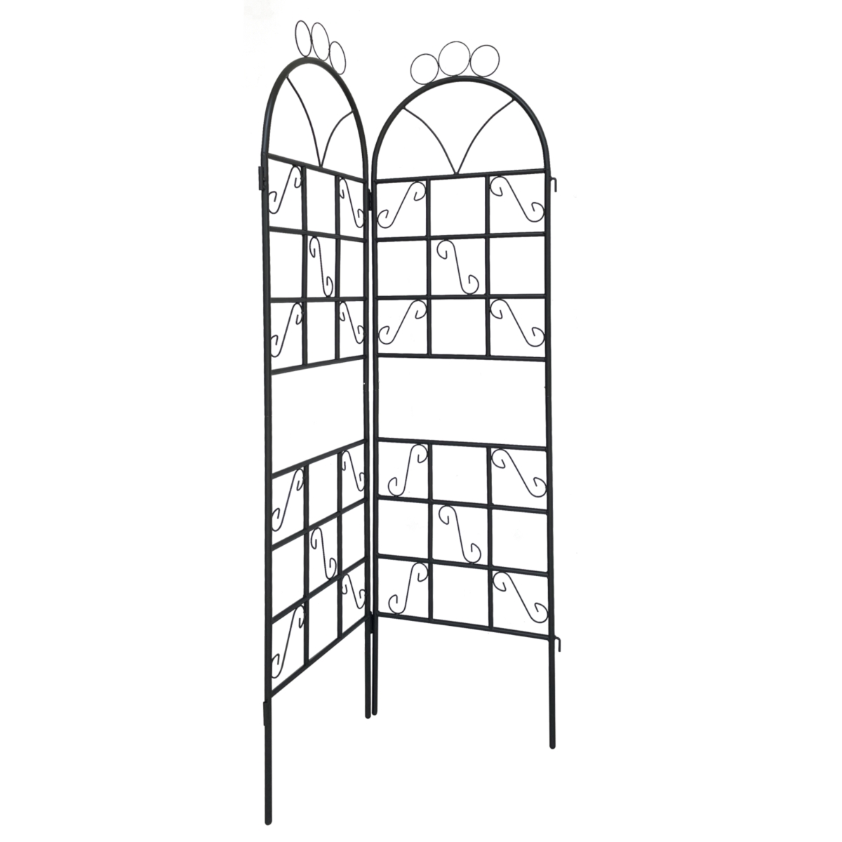 Streamdale Furniture 1Set (2 Pieces) Metal Garden Trellis For Climbing Plants Outdoor Rustproof Plant Support- Black