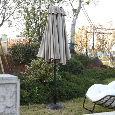 Streamdale Khaki 14.8' Double-Sided Patio Umbrella