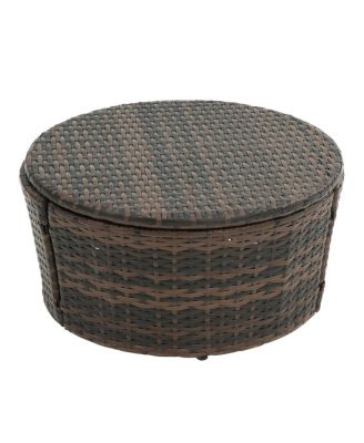 Streamdale Round Rattan Lounge Set with Canopy & Lift Coffee Table