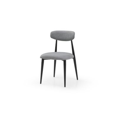 Modern Dining Chairs Set Of 2, Curved Backrest Round Upholstered And Metal Frame