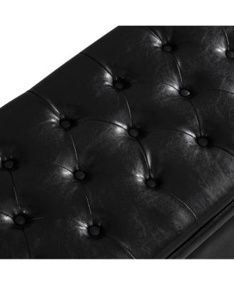 Faux Leather Storage Bench
