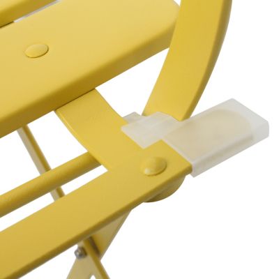 Streamdale 3 Pieces Patio Bistro Balcony Metail Chair Table Set-Yellow