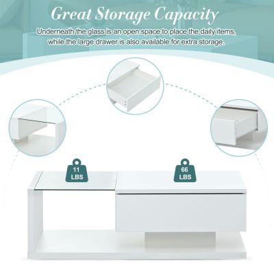 Modernist Glass-Wood Center Table