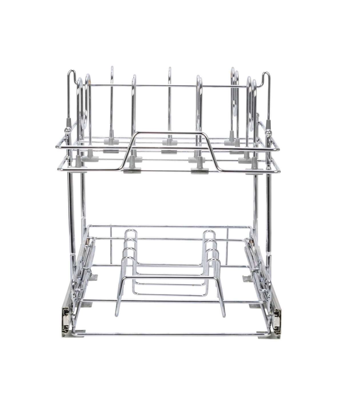 Household Essentials Glidez Multipurpose Chrome-plated Steel Pull-out/slide-out Basket Storage Organizer For Pots And Lid In Chrome