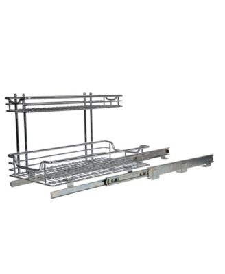 Glidez Multipurpose Chrome-Plated Steel Pull-Out/Slide-Out Storage Organizer for Under Sink or Under Cabinet 2-Tier Design