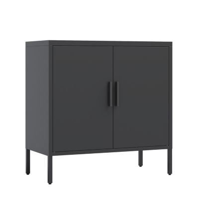 Steel Cabinet with 2 Doors, 2 Shelves, Lockable