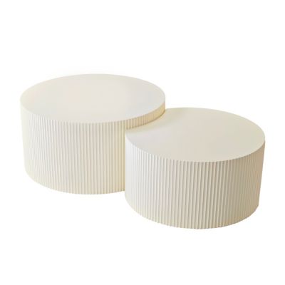 Streamdale Vertical Stripe Nesting Coffee Table Set (2 pcs)