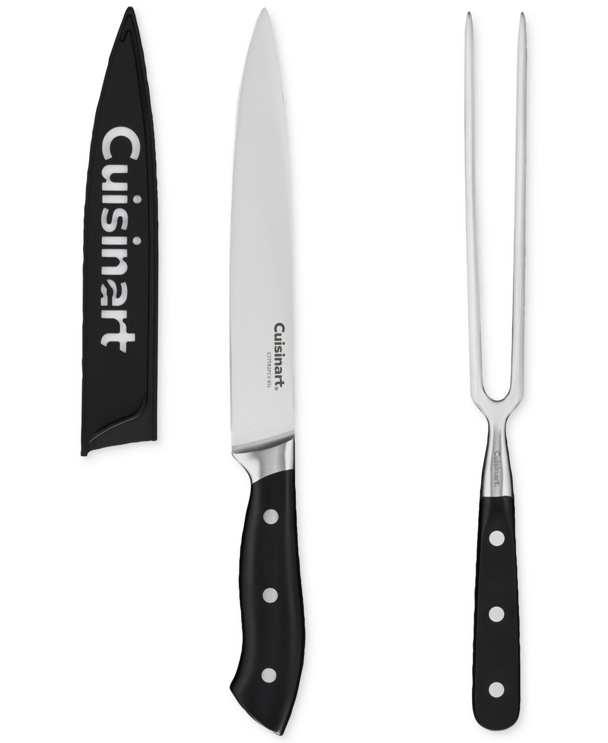 Cuisinart Classic 3-pc. Triple Rivet Carving Set In Black