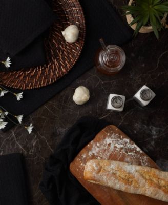 Cotton Kitchen Collection Dishtowel Set, 18x26", Black, 6 Piece