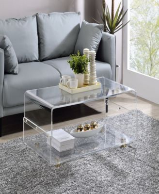 Fox Hill Trading Steven 39" Waterfall Acrylic Coffee Table