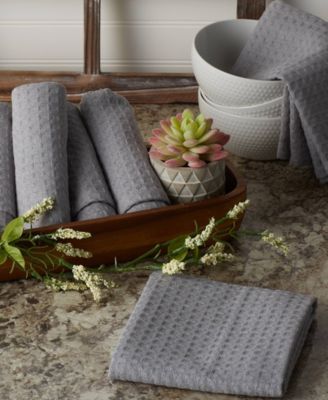 Cotton Kitchen Collection Dishtowel Set, 18x26", Gray, 6 Piece