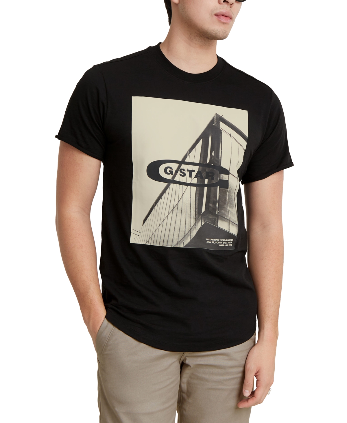 Men's Hq Oldskool Relaxed-Fit Logo Graphic T-Shirt - Dk Black