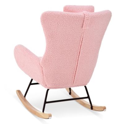 Streamdale Pink Teddy Glider Chair for Nursery & Home