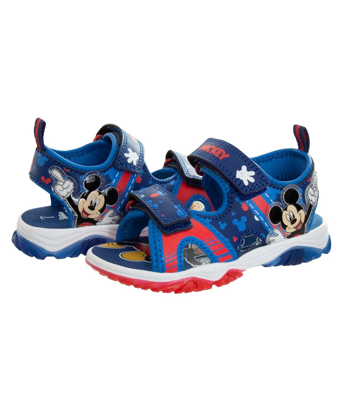 Disney Toddler Boys Mickey Mouse Light-up Sandals In Blue,red