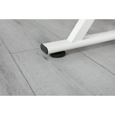 Streamdale White Adjustable Tempered Glass Drafting Printing Table With Chair