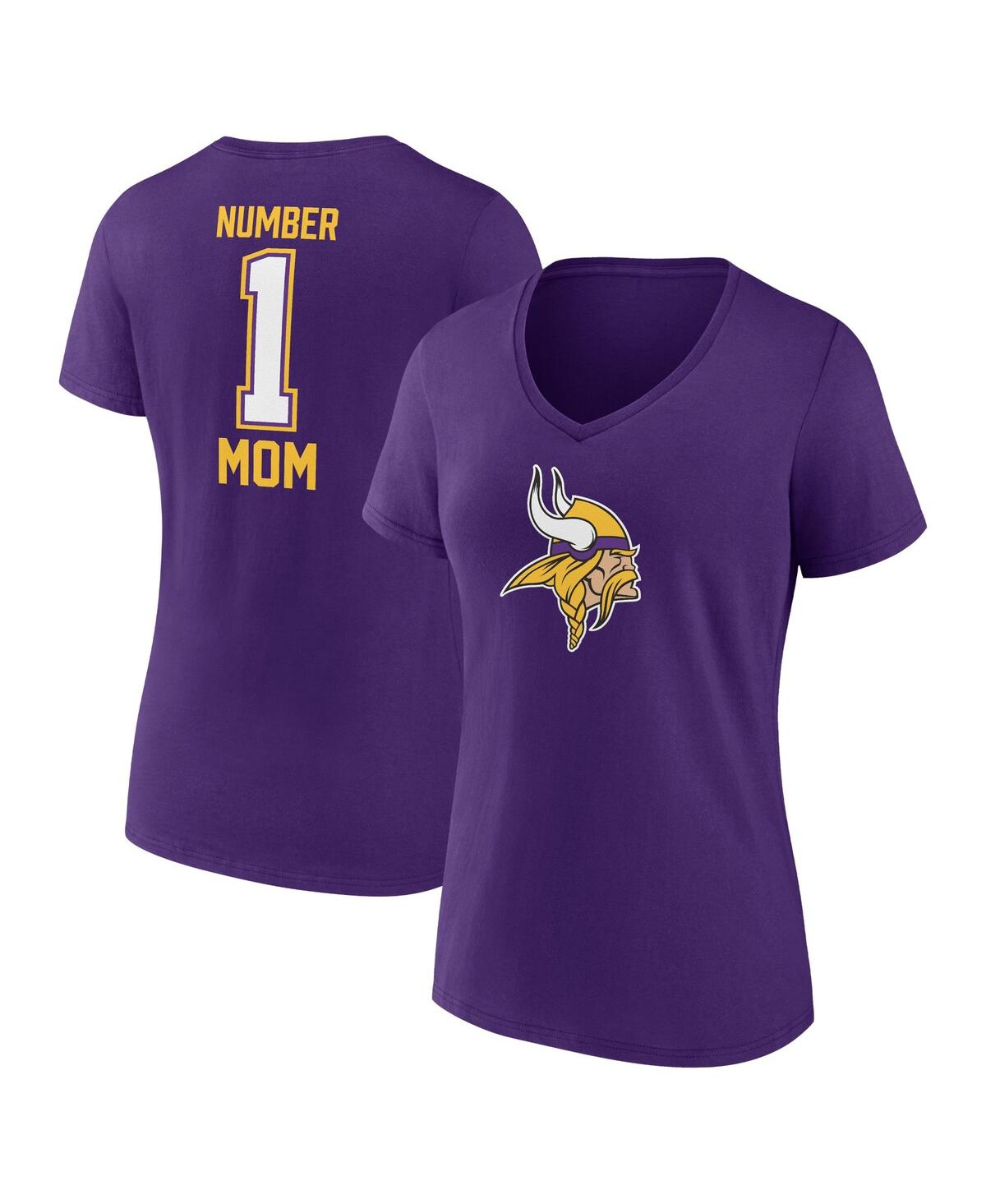 Shop Fanatics Women's Branded Purple Minnesota Vikings Mother's Day V-neck T-shirt