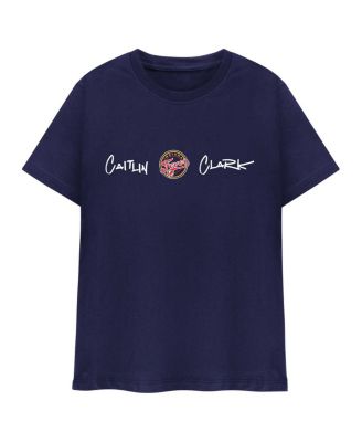 Men's and Women's Caitlin Clark Navy Indiana Fever Player Signature T-Shirt