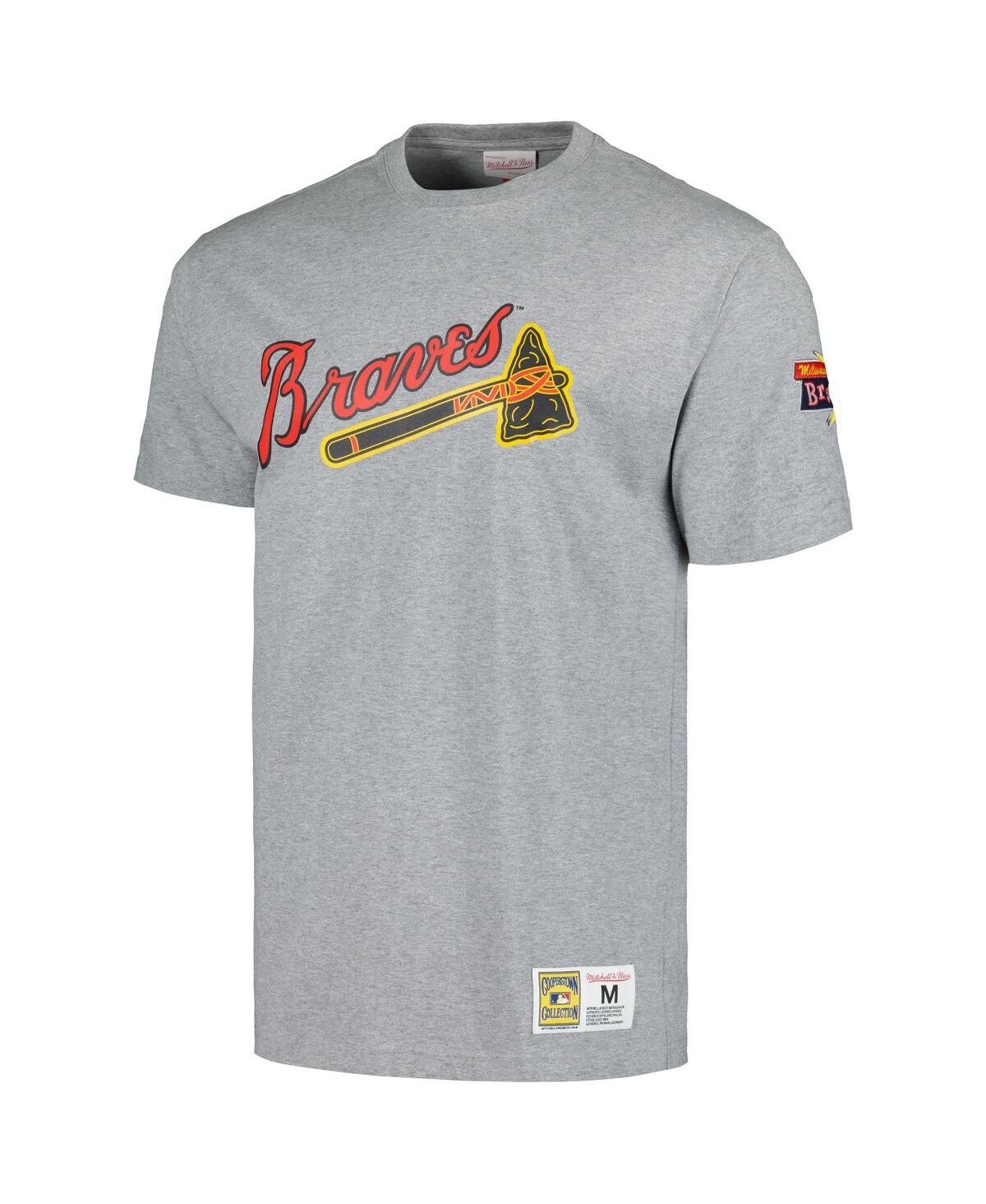 Mitchell & Ness Mitchell Ness Men's Hank Aaron Heather Gray Milwaukee Braves Cooperstown Collection Legends T-shirt In Heather Gray