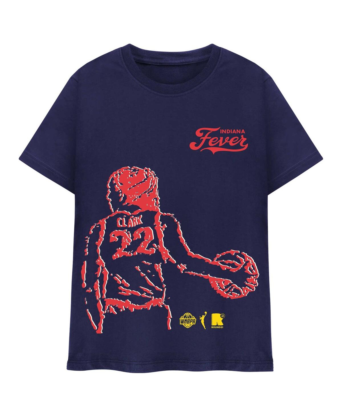 47 BRAND ROUND21 MEN'S AND WOMEN'S CAITLIN CLARK NAVY INDIANA FEVER INDIANA BOUND T-SHIRT 